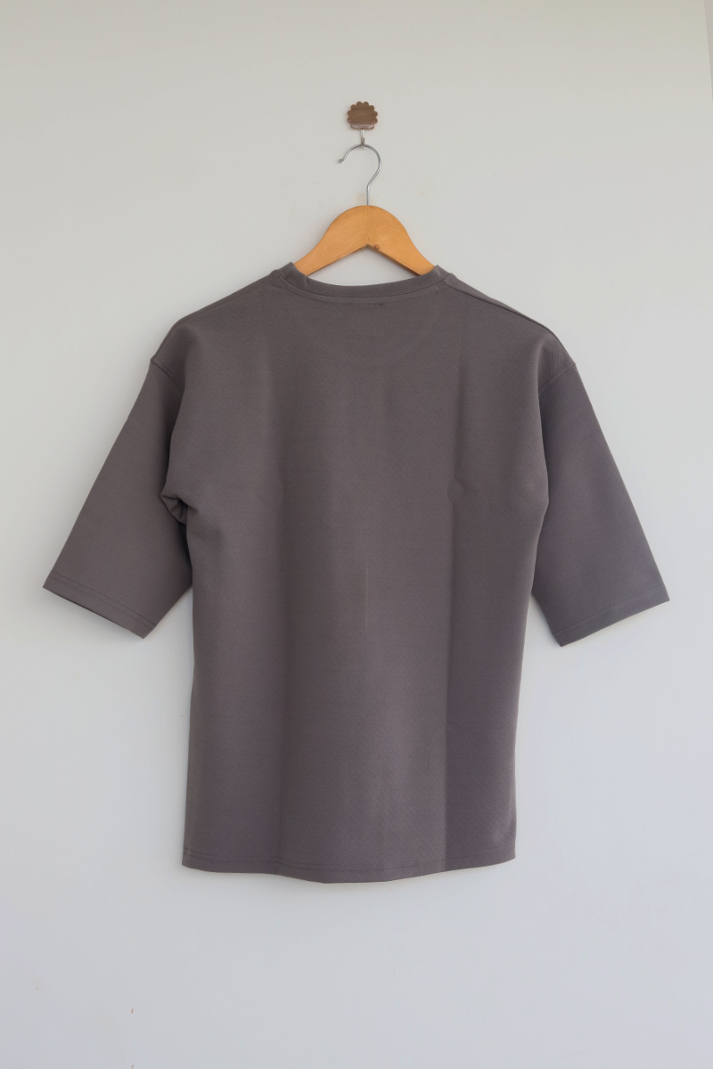 High Sleeve Oversized T Shirt (Chocolate grey)